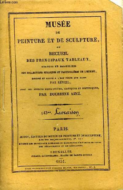 Muse de peinture et de sculpture, 143me Livraison : Le Parnasse - Saint Christophe - Jsus-Christ apaisant une tempte - Le Paradis Terrestre - Bataille d'Aboukir - Paris.