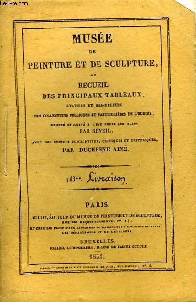 Muse de peinture et de sculpture, 143me Livraison : Le Parnasse - Saint Christophe - Jsus-Christ apaisant une tempte - Le Paradis Terrestre - Bataille d'Aboukir - Paris.