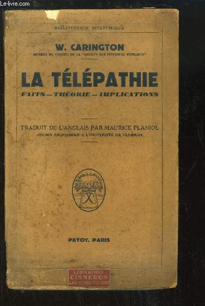 La Tlpathie. Faits - Thorie - Implications.