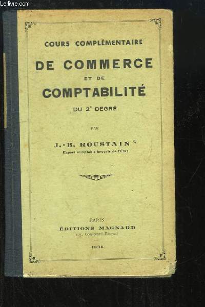 Cours complmentaire de Commerce et de Comptabilit du 2e Degr.