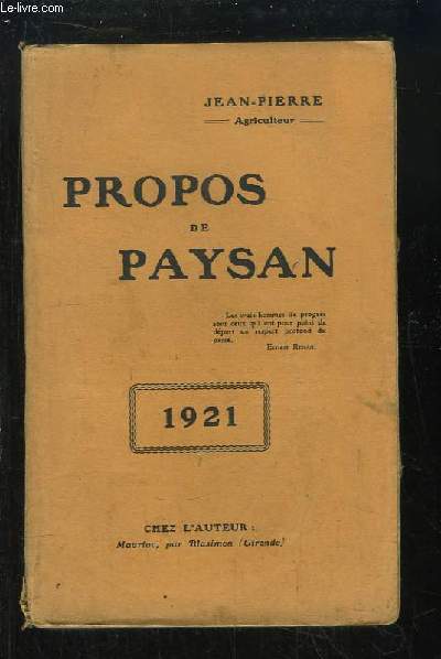 Propos de Paysan.