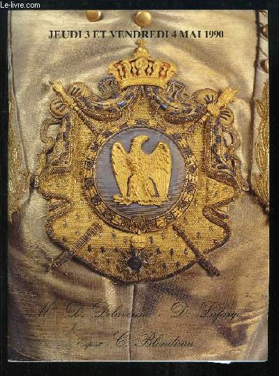 Catalogue de la Vente aux Enchres, des 3 et 4 mai 1990  Drouot-Richelieu, d'Armure Japonaise, Militaria ...