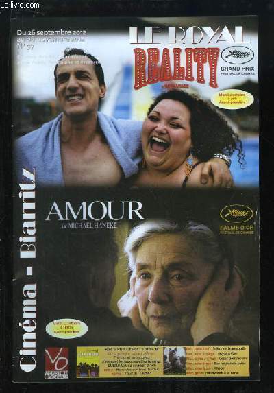Programme du Cinma de Biarritz du 26 septembre au 06 novembre 201 : Le Royal Reality - Amour, de Michael Haneke.