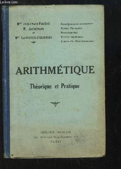 Cours d'Arithmtique thorique & pratique.
