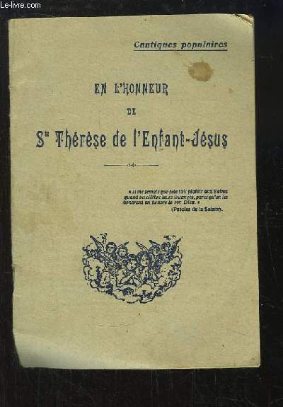 En l'honneur de Sainte Thrse de l'Enfant-Jsus