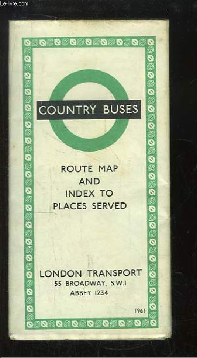 Country Buses. Route Map and Index to places served.
