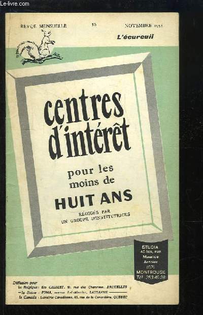 Centres d'Intrt pour les moins de huit ans. N56 : L'cureuil.