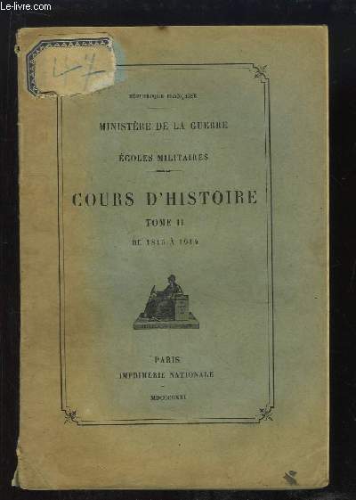 Cours d'Histoire, TOME 2 : De 1815  1914