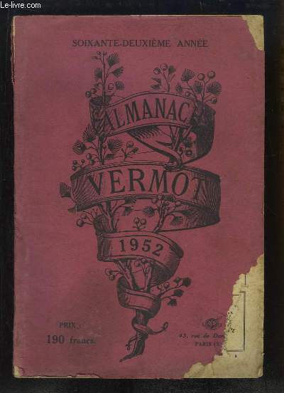 Almanach Vermot 1952, 62me anne.