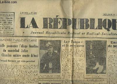 La Rpublique, journal rpublicain radical et radical-socialiste, N584 - 3e anne : L'Espagne contre son roi