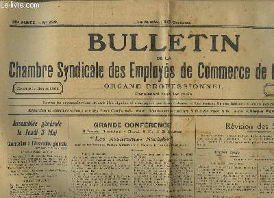 Bulletin de la Chambre Syndicale des Employs de Commerce de Bordeaux, n332 - 35me anne