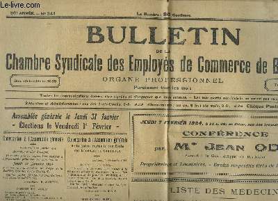 Bulletin de la Chambre Syndicale des Employs de Commerce de Bordeaux, n341 - 36me anne