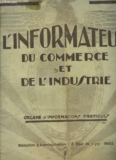 L'Informateur du Commerce et de l'Industrie, N1 - 3me anne