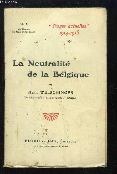 La Neutralit de la Belgique.