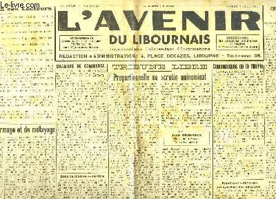 L'Avenir du Libournais, N45 - 1re anne : La lgislaion de fermage et de mtayage ...