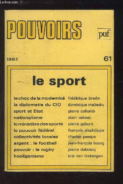 Pouvoirs, N°61 : Le Sport.