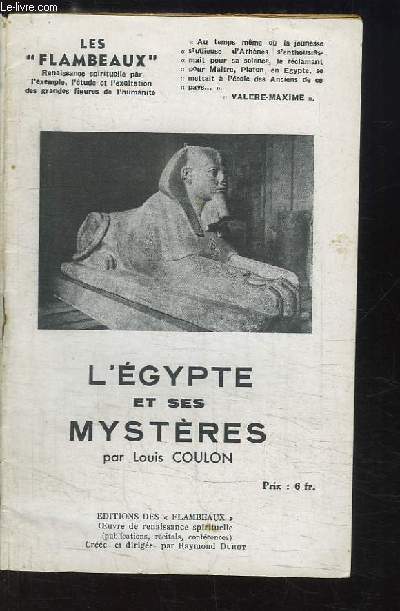 L'Egypte et ses mystres.