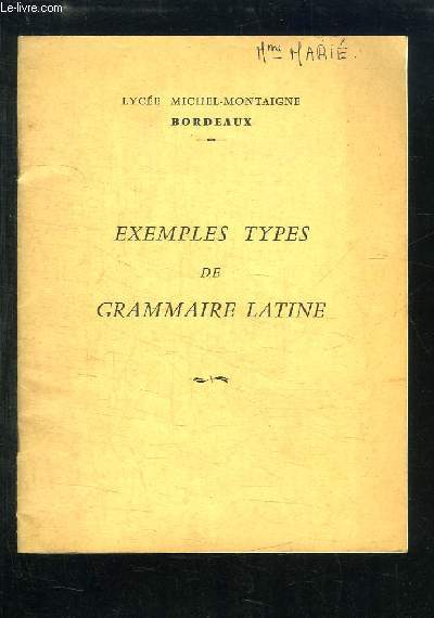 Exemples types de grammaire latine
