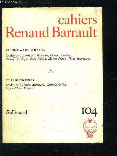 Cahiers Renaud-Barrault n104 : Vienne, Les Strauss.