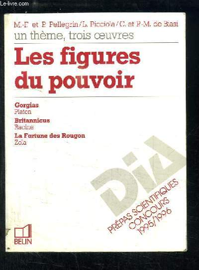 Les figures du pouvoir. Un thme, trois oeuvres : Gorgias, de Platon - Britannicus, de Racine - La Fortune des Rougon, de Zola