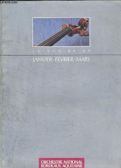 Programme de la Saison 1988 - 1989, Janvier - Fvrier - Mars