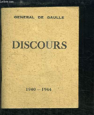 Discours 1940 - 1944