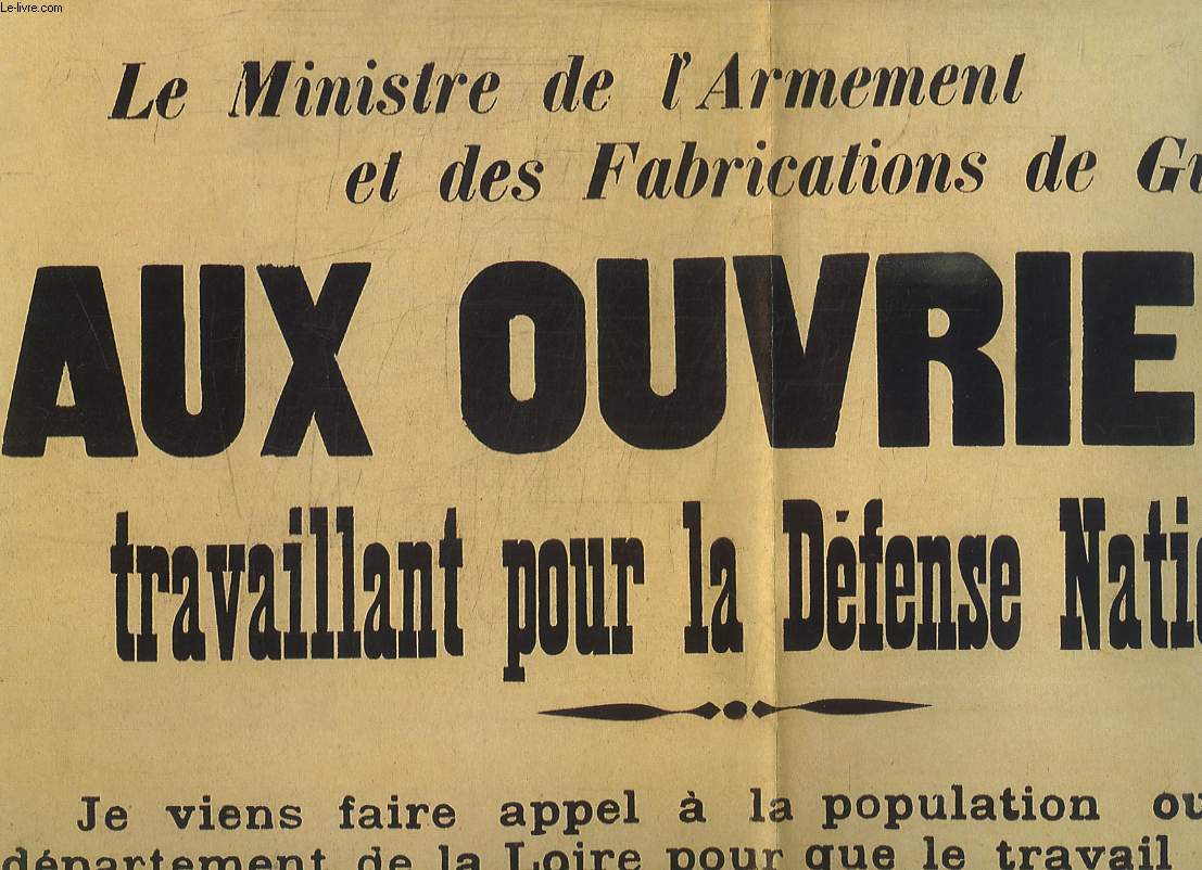 Rimpression d'une Affiche de Propagande de la Grande Guerre 