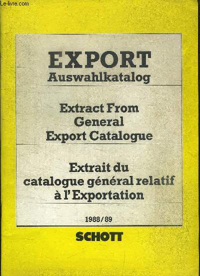Extrait du catalogue gnral relatif  l'Exportation.