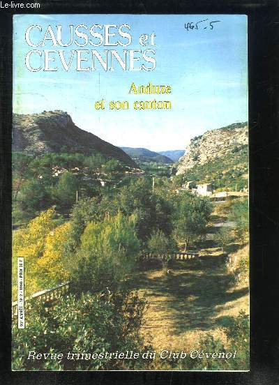 Causses et Cvennes. N2 - 95me anne, Tome XVI : Anduze et son canton - La Spulture-Ossuaire Chalcolithique des 