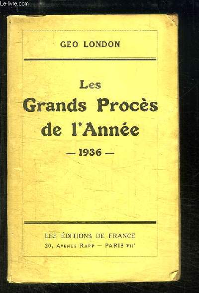 Les Grands Procs de l'Anne, 1936