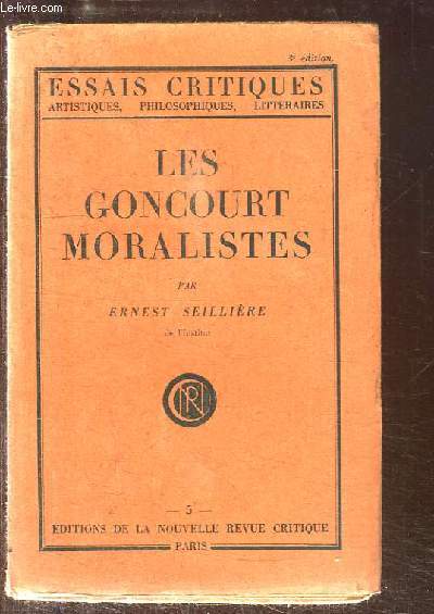 Les Goncourt Moralistes