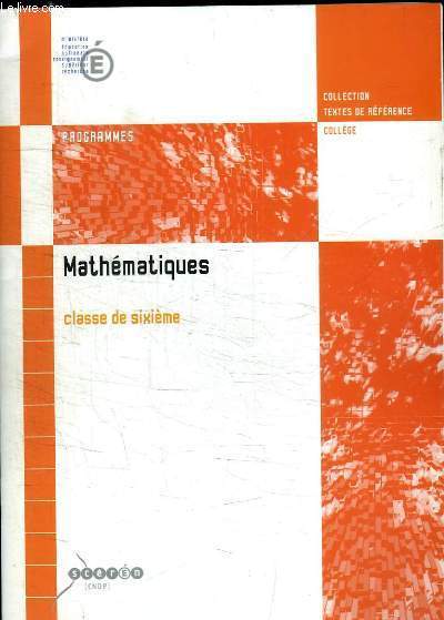 Mathmatiques. Classe de 6me.