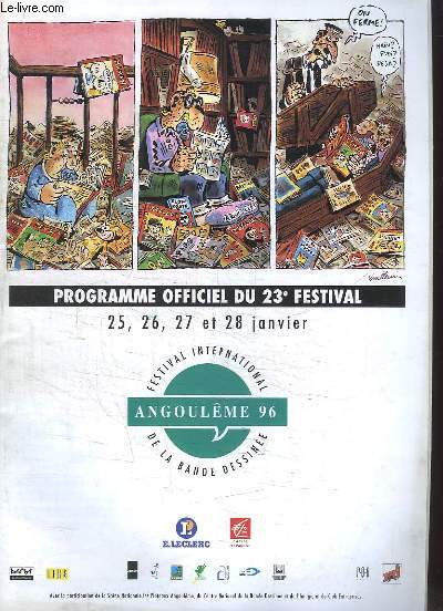 Programme officiel du 23e Festival de la Bande Dessine d'Angoulme, les 25 26 27 et 28 janvier 1996