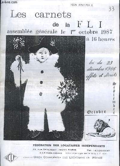 Les Carnets de la FLI, n33 : Loi du 23 dcembre 1986 - En parlant de Paris, Le XVIe ...
