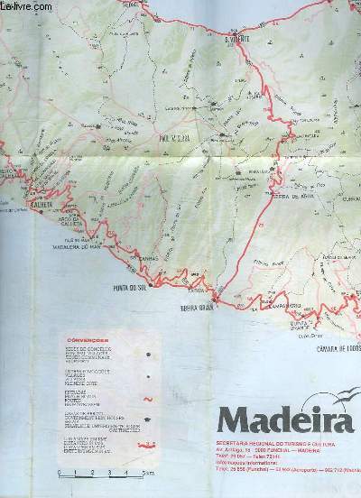 Carte dpliante de Madeira, et de Funchal.