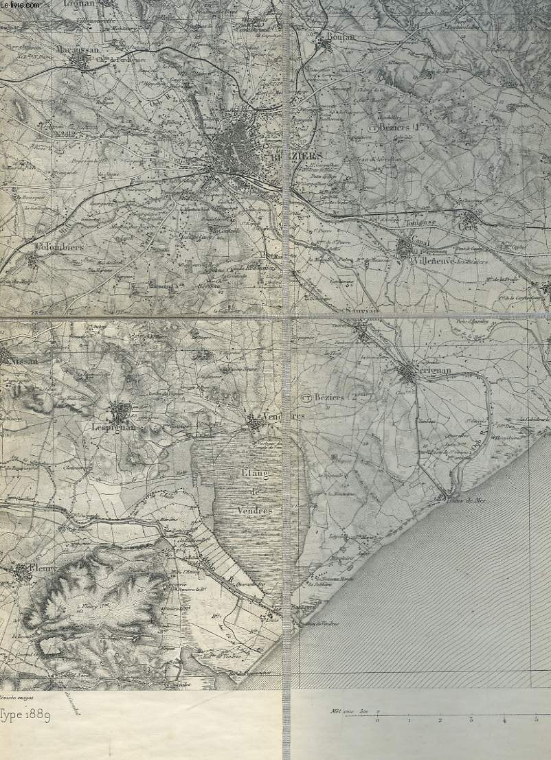 Carte entoile de Bziers et de ses environs.