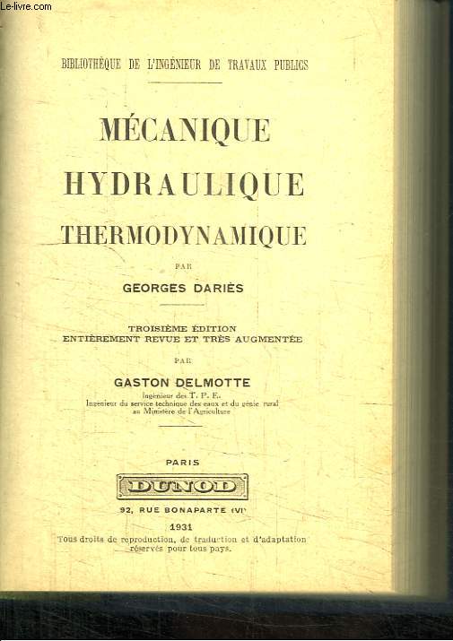 Mcanique, Hydraulique, Thermodynamique