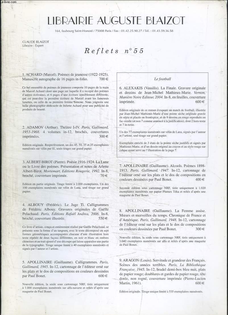 Catalogue Reflets N55