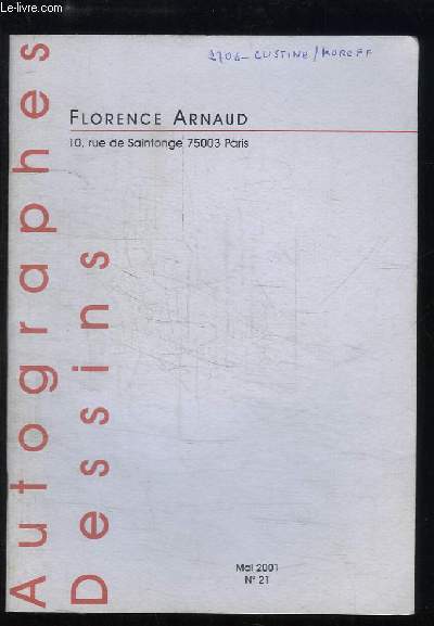 Catalogue N1 d'Autographes et de Dessins.