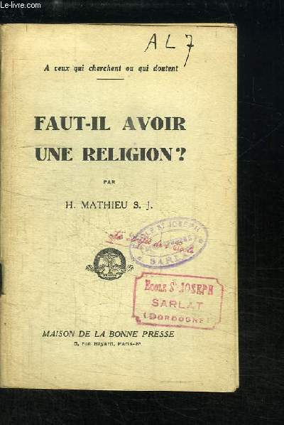 Faut-il avoir une Religion ?