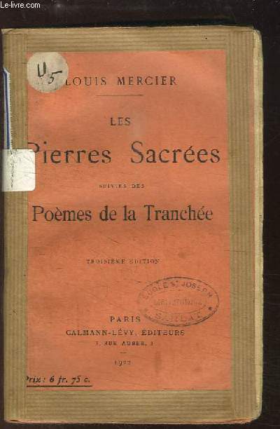 Les Pierres Sacres suivies des Pomes de la Tranche.