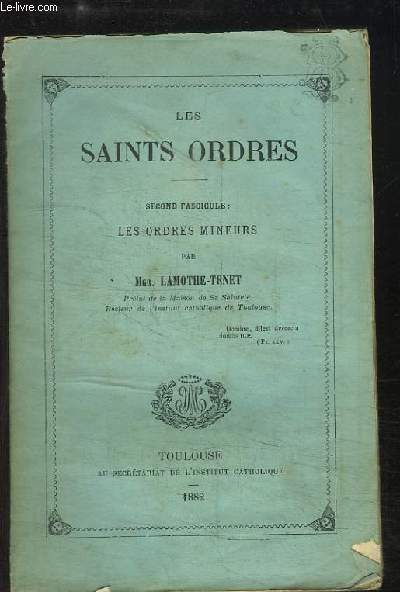 Les Saints Ordres. 2nd fascicule : Les Ordres Mineurs