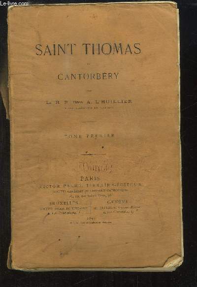 Saint Thomas de Cantorbry. EN 2 TOMES.