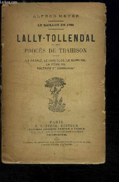 Lally-Tollendal et son procs de trahison. Le Baillon en 1766