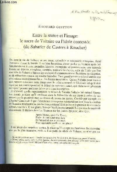 Entre la statue et l'image : le sacre de Voltaire ou l'idole conteste (De Sabatier de Castres  Roucher)
