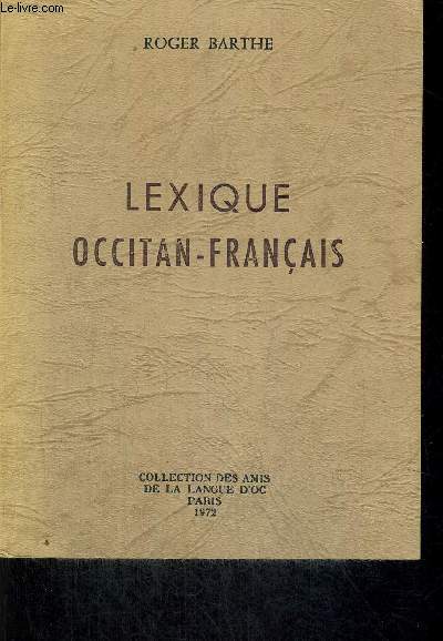 LEXIQUE OCCITAN FRANCAIS