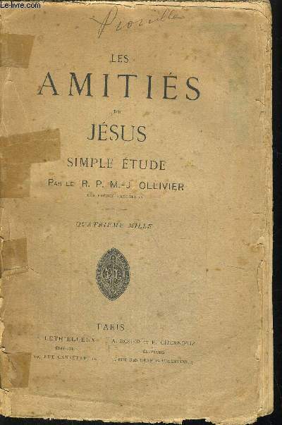LES AMITIES DE JESUS- SIMPLE ETUDE