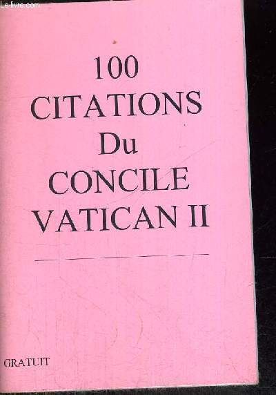 100 CITATIONS DU CONCILE VATICAN II