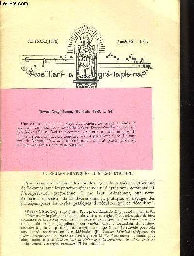 REVUE GREGORIENNE N4 JUILLET AOUT 1950 - POUR LA VIE DES PAROISSES -