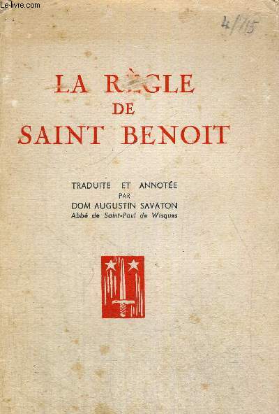 LA REGLE DE SAINT BENOIT